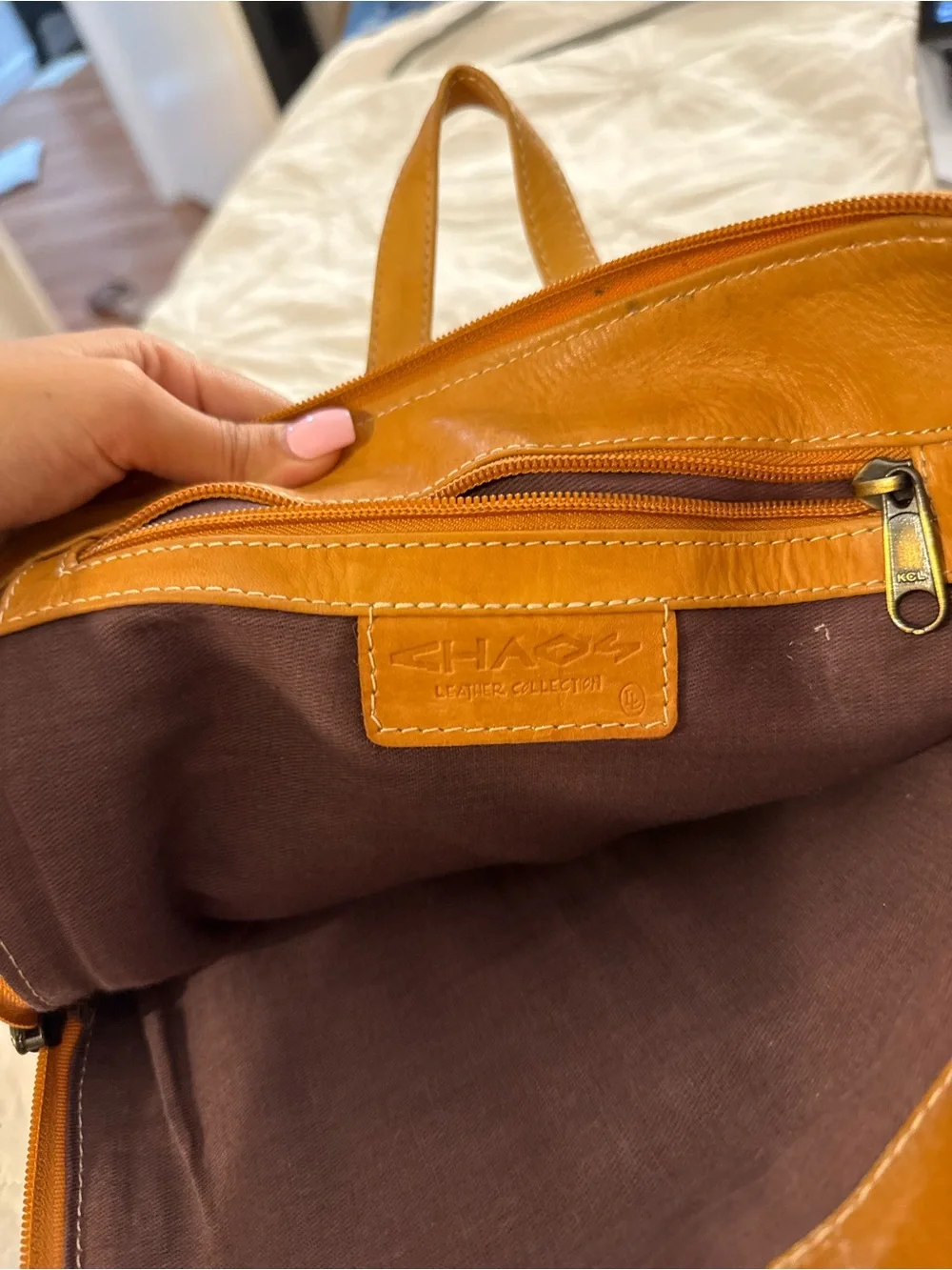 Women's Tan Real Leather Backpack Crossbody - Classic Everyday Carry